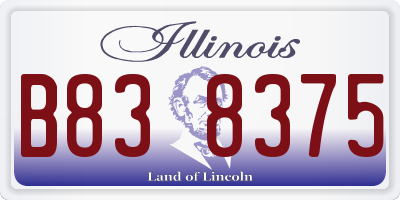 IL license plate B838375