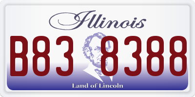 IL license plate B838388
