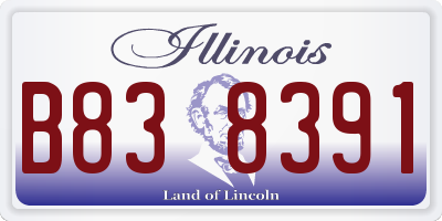 IL license plate B838391