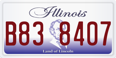 IL license plate B838407