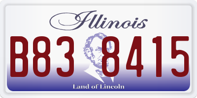 IL license plate B838415