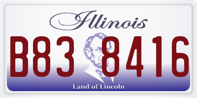 IL license plate B838416