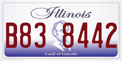 IL license plate B838442