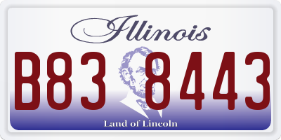 IL license plate B838443
