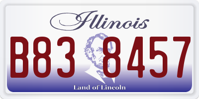 IL license plate B838457