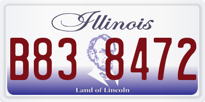 IL license plate B838472