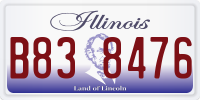 IL license plate B838476