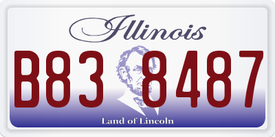 IL license plate B838487