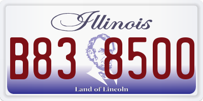 IL license plate B838500