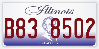 IL license plate B838502