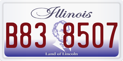 IL license plate B838507