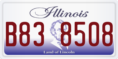 IL license plate B838508