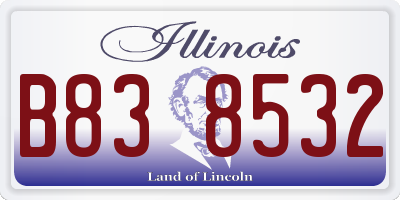 IL license plate B838532