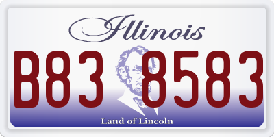 IL license plate B838583