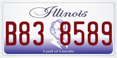 IL license plate B838589