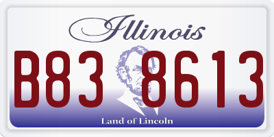 IL license plate B838613