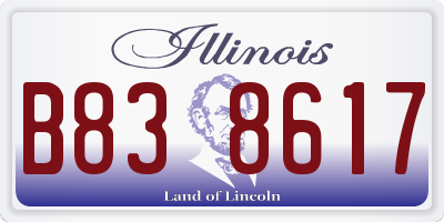 IL license plate B838617