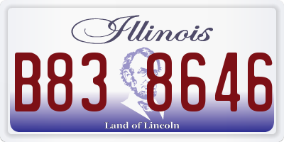 IL license plate B838646