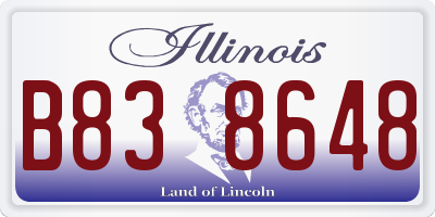 IL license plate B838648