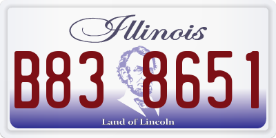 IL license plate B838651
