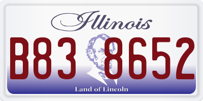 IL license plate B838652