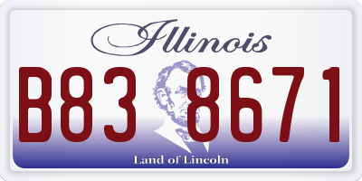 IL license plate B838671