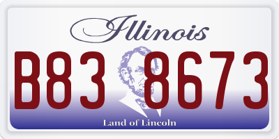IL license plate B838673