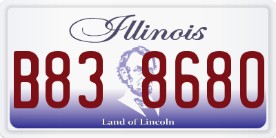 IL license plate B838680