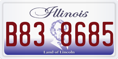 IL license plate B838685
