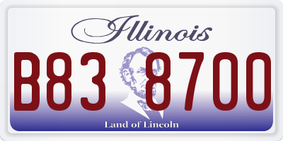IL license plate B838700
