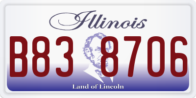 IL license plate B838706