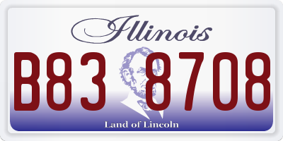 IL license plate B838708