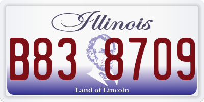 IL license plate B838709