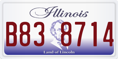 IL license plate B838714