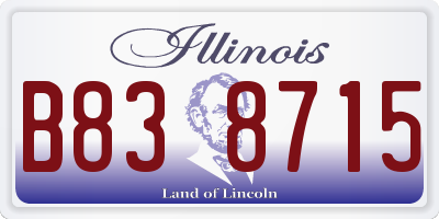 IL license plate B838715