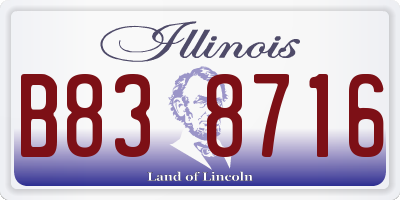 IL license plate B838716