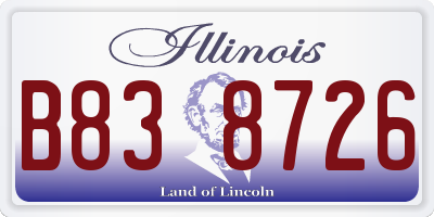 IL license plate B838726