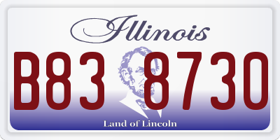 IL license plate B838730