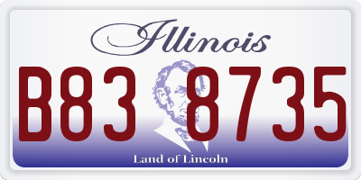 IL license plate B838735