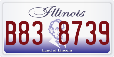 IL license plate B838739