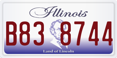 IL license plate B838744