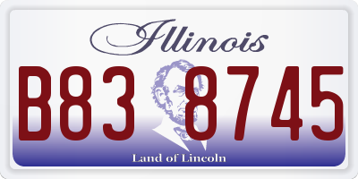 IL license plate B838745