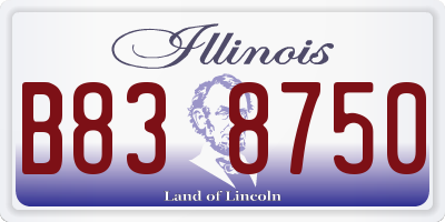 IL license plate B838750