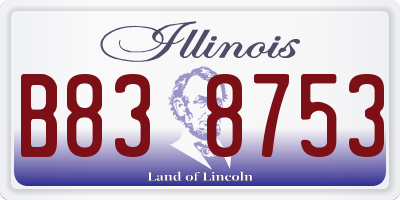IL license plate B838753