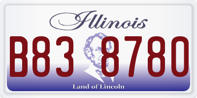 IL license plate B838780