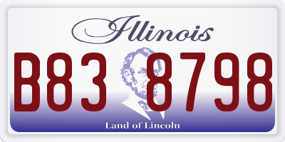 IL license plate B838798