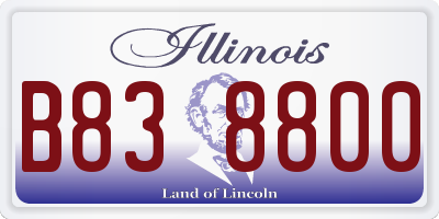 IL license plate B838800