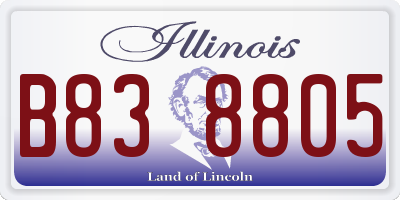 IL license plate B838805