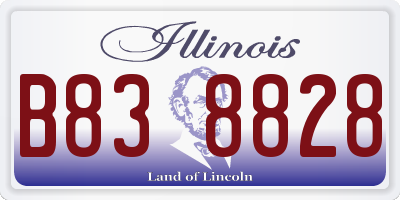 IL license plate B838828