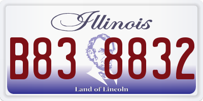 IL license plate B838832